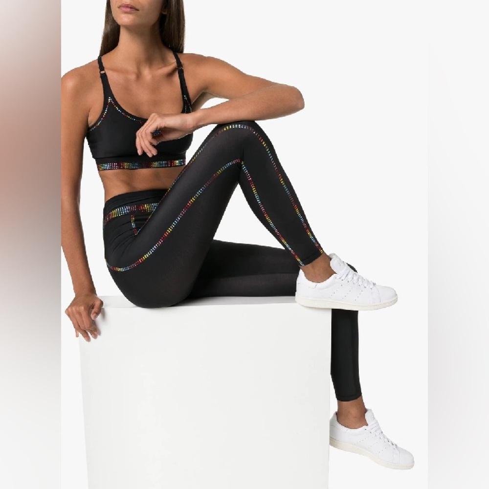 Adam Selman Leggings rainbow crystal racer leggings Pride edition size‎ S - Picture 2 of 12
